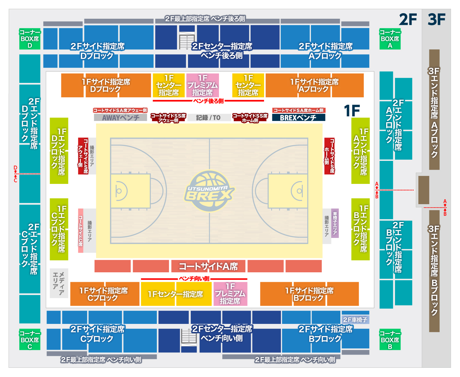 ブレックスアリーナ宇都宮 全席図